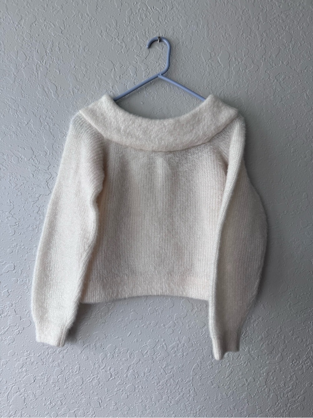 H&M Off-Shoulder Cream Knit Sweater